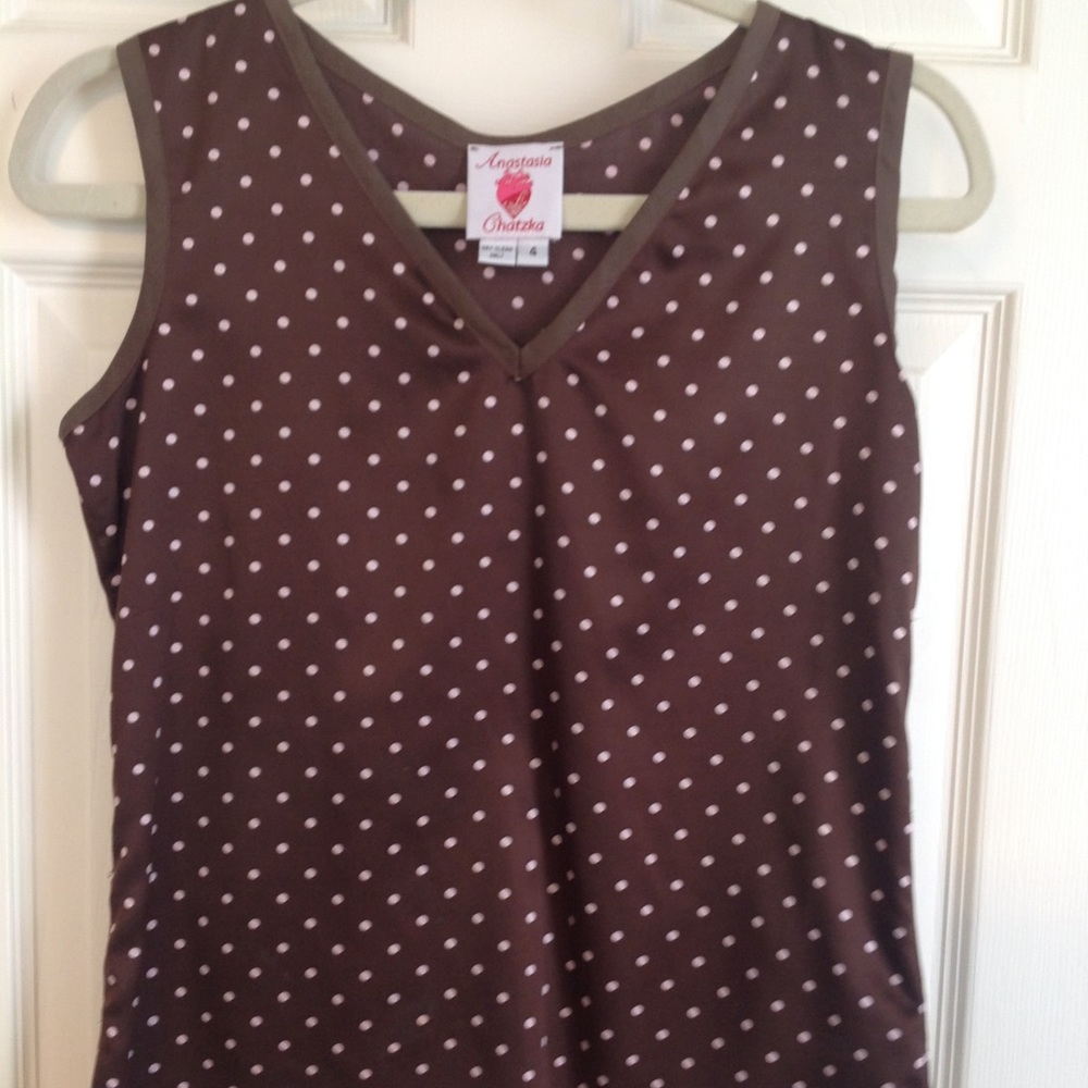 Anastasia Chatzka Polka Dot Blouse